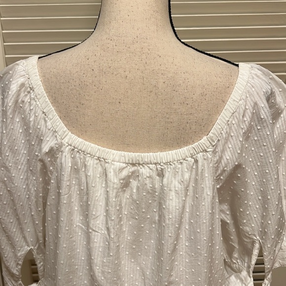 LC Lauren Conrad Dotted Swiss Top in White, Size Large - Picture 11 of 17